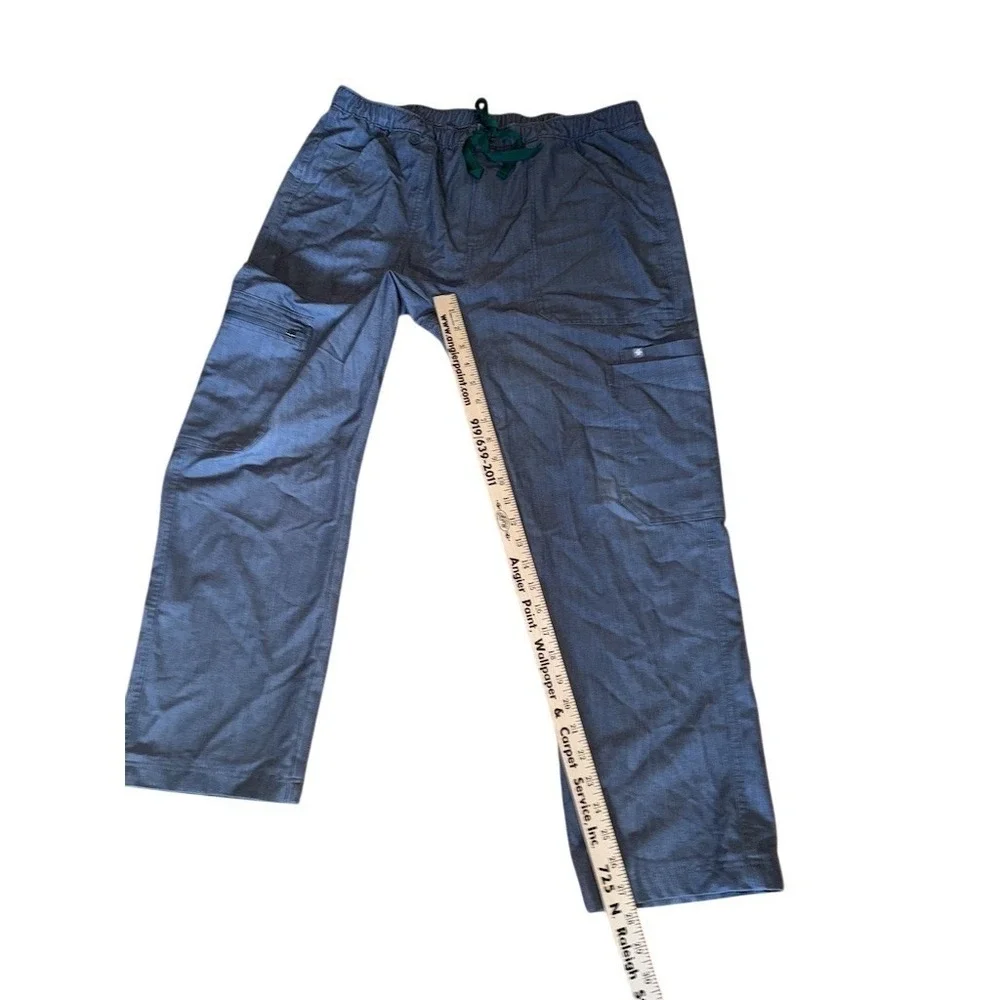 FIGS Technical Collection Men's Scrub Pants Size L Gray Cargo Drawstring‎ zipper